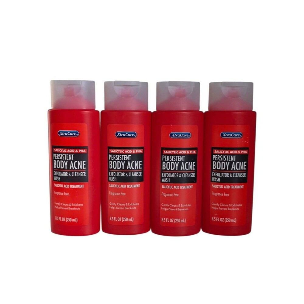 XtraCare Salicylic Acid & PHA Persistent Body Acne Exfoliator &Cleanser Wash 4pk